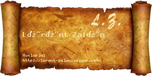 Léránt Zalán névjegykártya